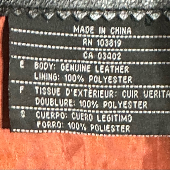 Harley Davidson Authentic Black Leather Studded Flame Bar & Shield Moto Jacket - Picture 13 of 16